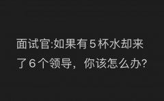 5杯水如何分给6个领导 最体现你智商和情商的回答来