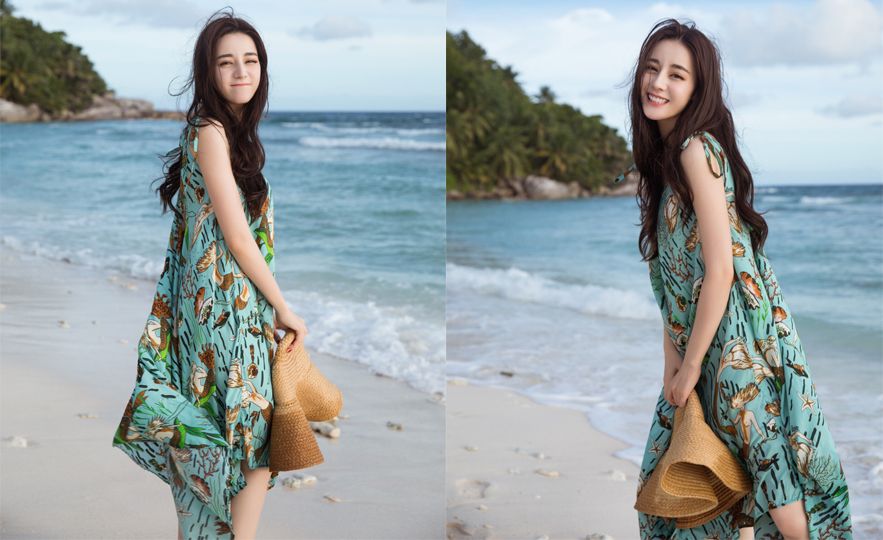 9女星夏日度假穿搭，刘亦菲、Lisa都选西装，迪丽热巴那件根本为大海而生