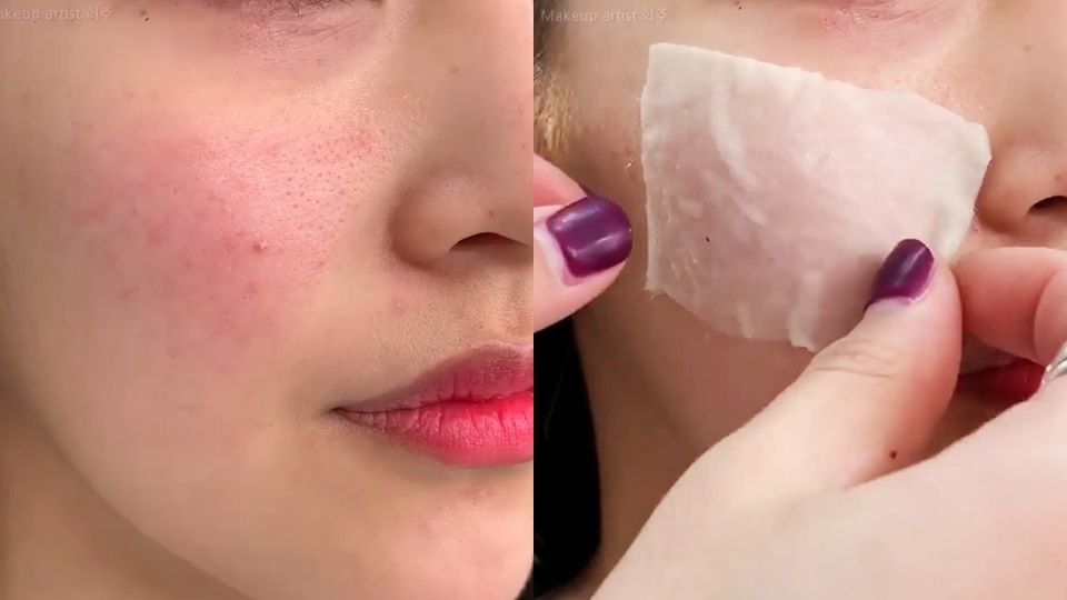 韩国彩妆师“泛红浮粉”上妆法！ 上完超遮不斑驳、无瑕如开美肌，持妆力还大幅提升！