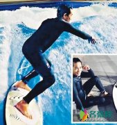 57岁梁朝伟学滑浪 摆出托头姿势灿笑状态好