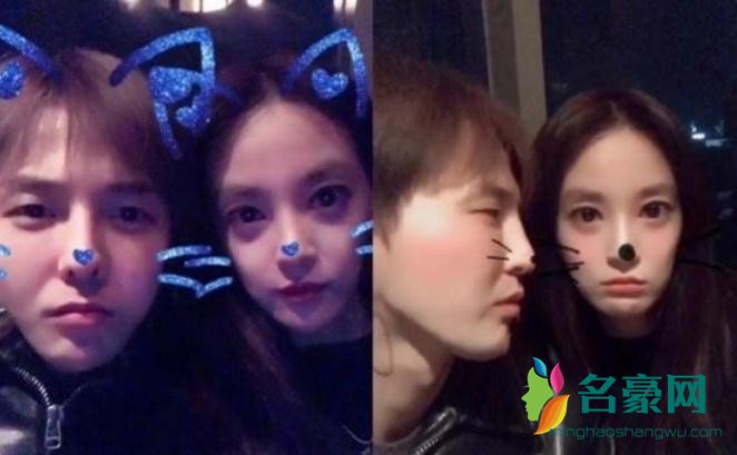 李珠妍与权志龙亲密合影
