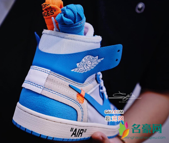 OFF-WHITE x AJ1上脚  OFF-WHITE x Air Jordan 1 UNC街拍