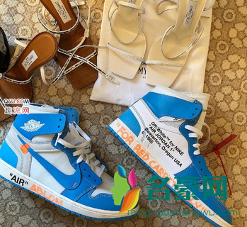 OFF-WHITE x AJ1上脚  OFF-WHITE x Air Jordan 1 UNC街拍