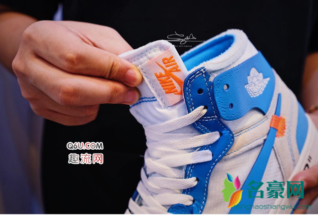 OFF-WHITE x AJ1上脚  OFF-WHITE x Air Jordan 1 UNC街拍