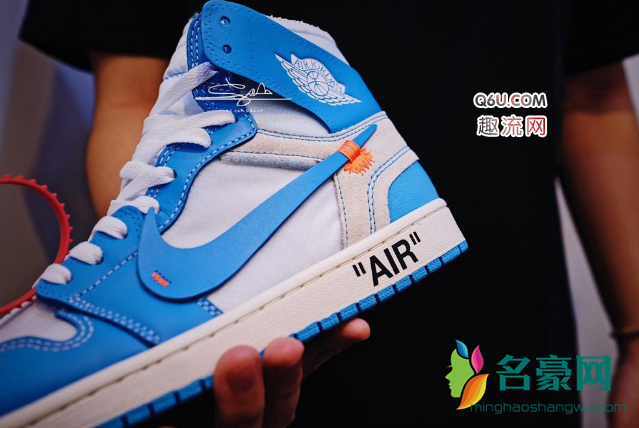 OFF-WHITE x AJ1上脚  OFF-WHITE x Air Jordan 1 UNC街拍