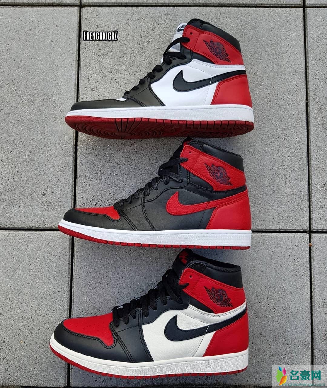 AJ1黑红脚趾黑脚趾和黑红上脚对比图 AJ1黑脚趾黑红脚趾和黑红哪个好看