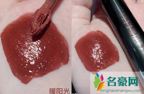 阿玛尼新品水光唇釉503#Vertigo试色，这支碎钻肉桂色绝了！5