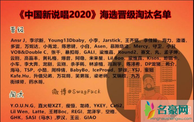 中国新说唱定档8月14日爱奇艺播出 中国新说唱2020选手名单