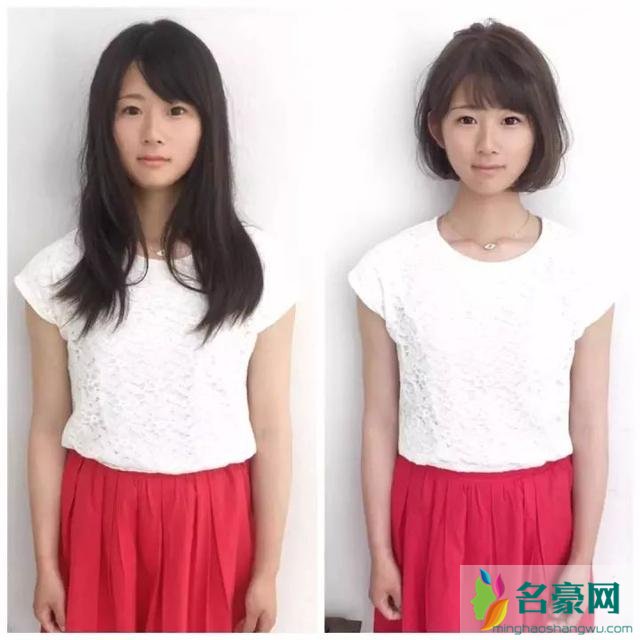 妹子剪完短发的前后对比,短发果然有毒!
