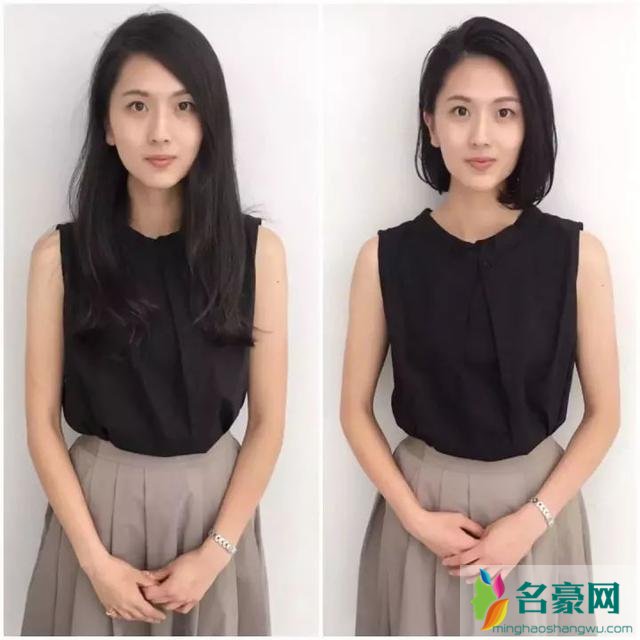 妹子剪完短发的前后对比,短发果然有毒!