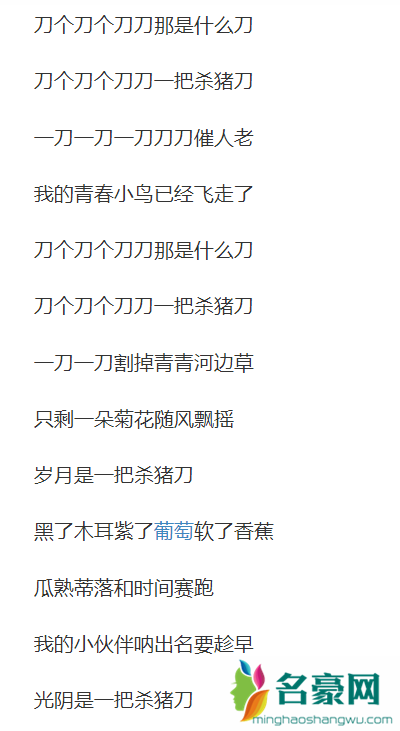 岁月是把杀猪刀是啥意思 岁月是把杀猪刀下一句是什么