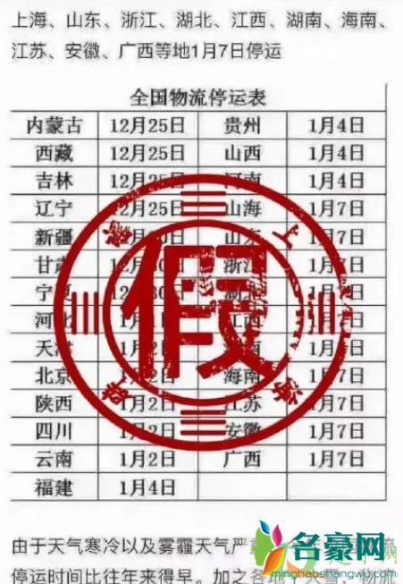 2021春运取消物流停运系谣言4