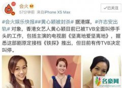 黄心颖疑被封杀 参演影视面临停播或者不能开播局