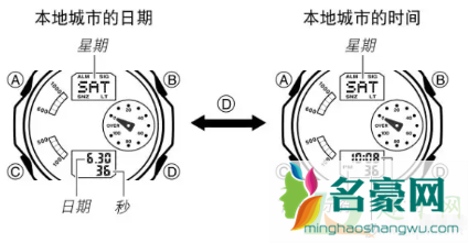 卡西欧手表怎么调时间gshock黑金3