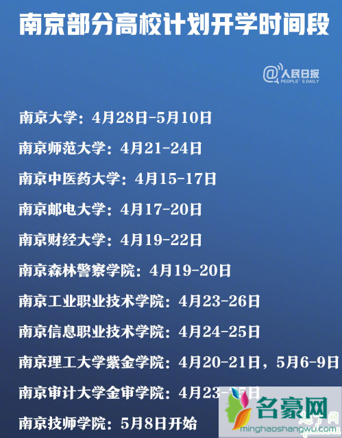 南京高校计划4月15日起开学确定了吗 南京11所高校开学时间最新3