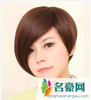 斜刘海短发