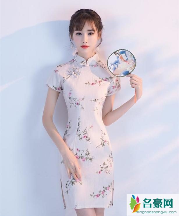 短款时尚气质淑女甜美旗袍连衣裙