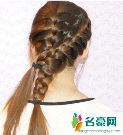 蜈蚣辫侧扎马尾发型图片