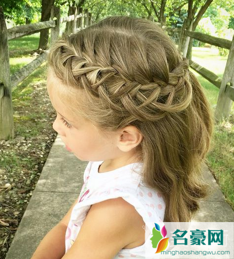 幼儿园扎头发简单好看_小女孩简单可爱的编发发型图片4