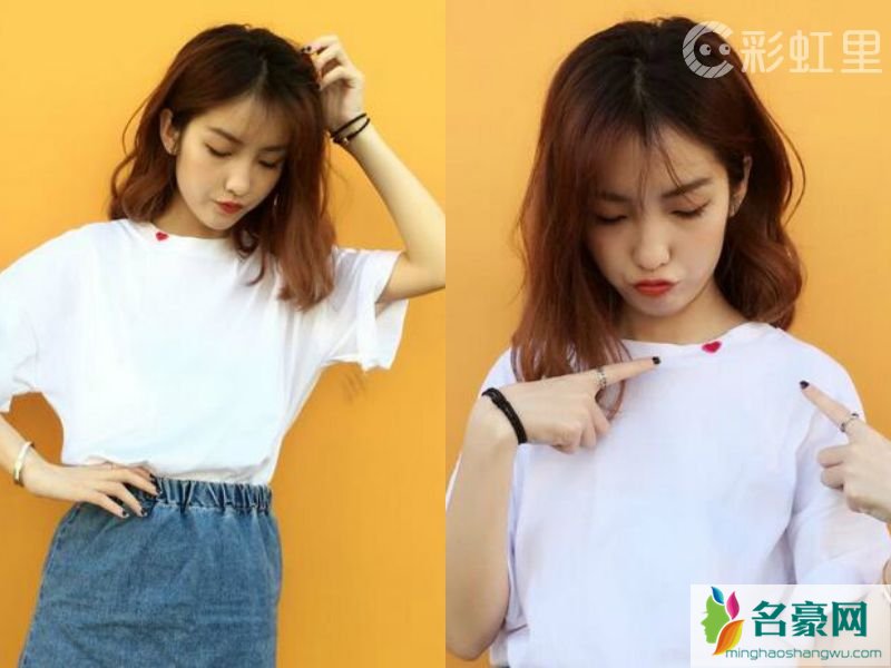 空气齐刘海+梨花烫中长发