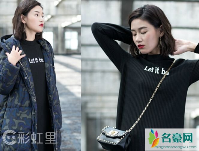 同是乌黑的自然短发梨花头
