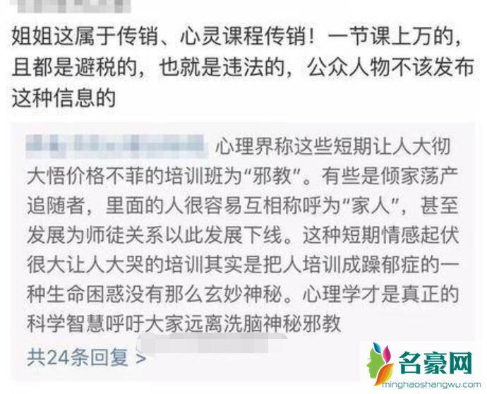 伊能静被质疑传销