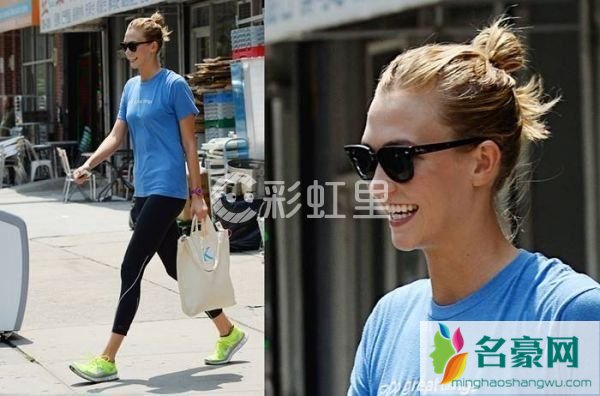 Karlie Kloss去健身房也爱梳丸子头
