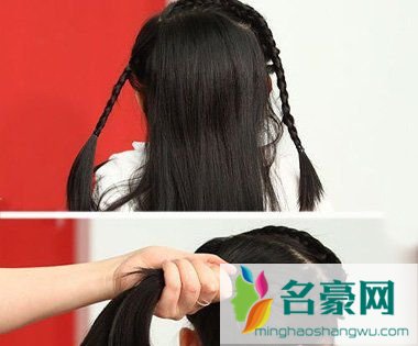 6岁小女孩中长直发编扎发设计