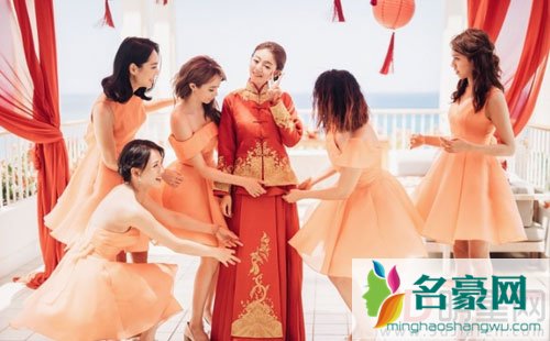 安以轩结婚现场照 伴娘陈乔恩如愿抢到捧花