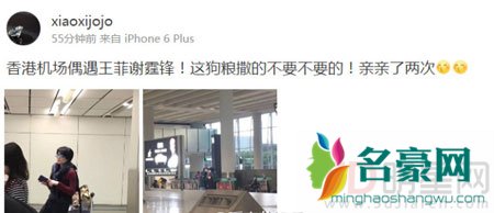 网友机场偶遇谢霆锋王菲 连吻两次公开秀恩爱