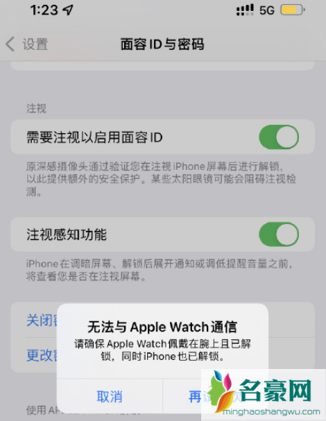 iPhone13无法用Apple Watch解锁怎么回事2