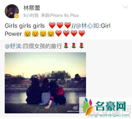 舒淇林心如林熙蕾姐妹旅行 舒淇微博疑曝林心如胎儿性别