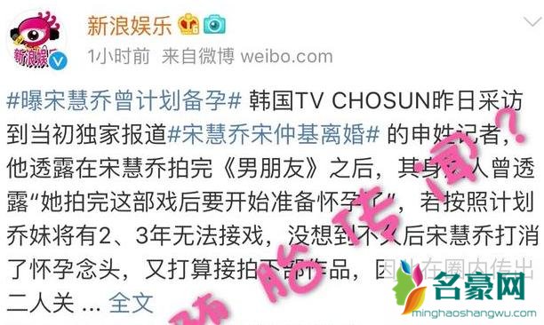 宋慧乔曾计划备孕是真的吗 宋仲基为什么提出离婚?