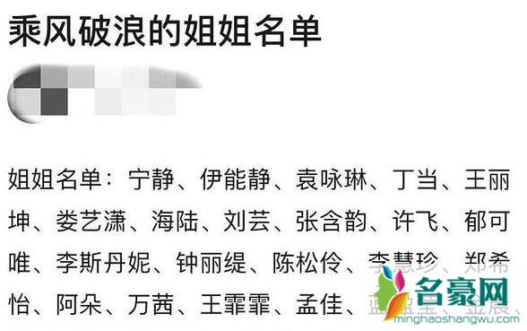 乘风破浪的姐姐选几个出道嘉宾都有谁