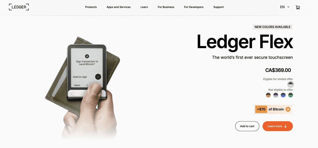 Ledger Flex 钱包设计