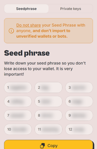 保存种子短语步骤