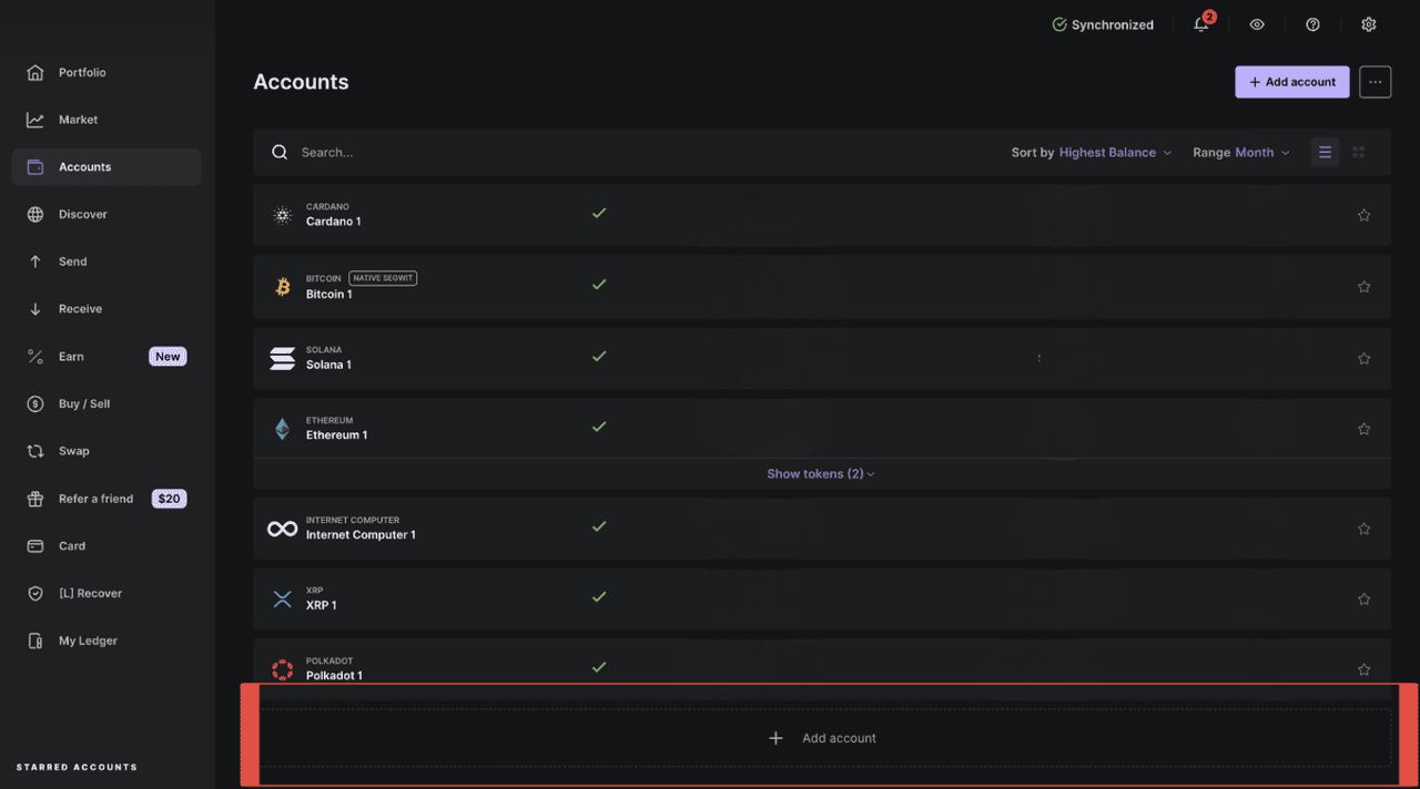 Ledger Nano X 应用安装界面