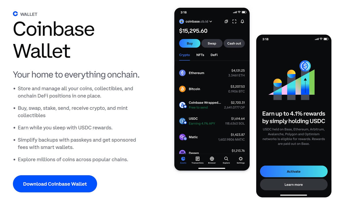 Coinbase钱包界面