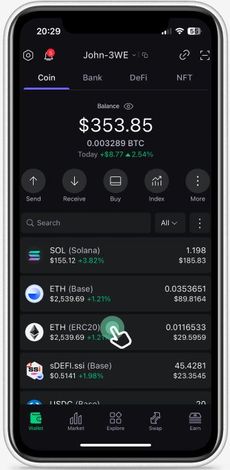 SafePal钱包发送操作界面