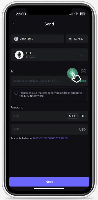 SafePal钱包地址簿操作界面