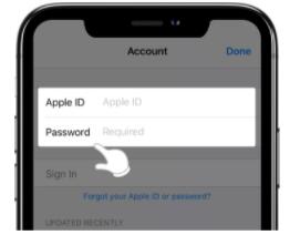 苹果ID登录界面截图